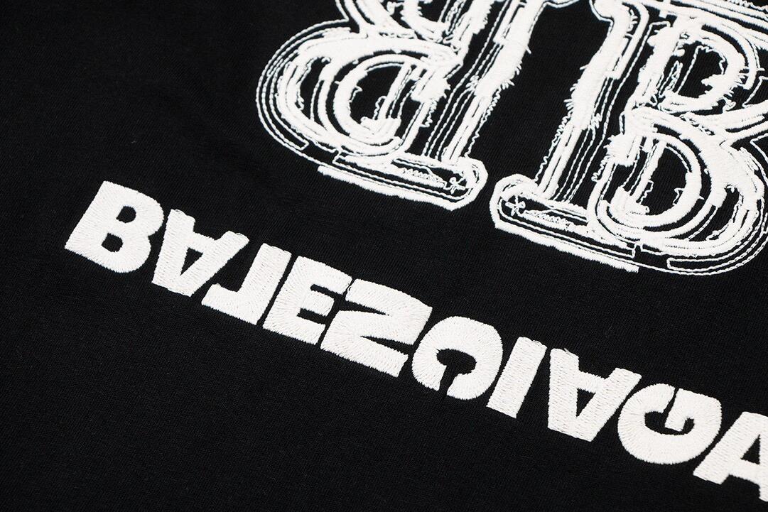 高版本BALENCIAGA/巴黎世家 反字母刺绣短袖T恤 前后均刺绣