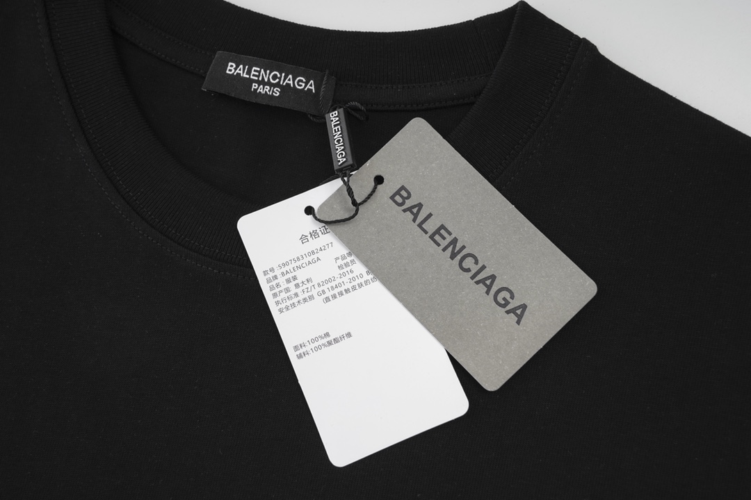 高版本BALENCIAGA/巴黎世家 烫钻字母印花短袖T恤