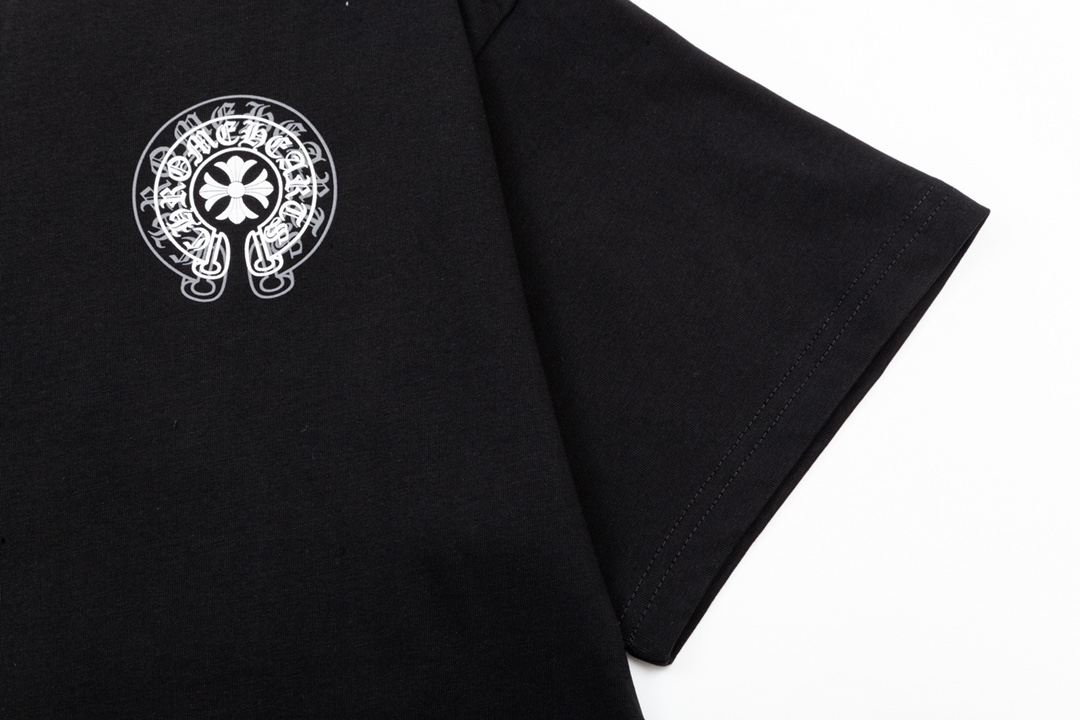 高版本Chrome Hearts 克罗心重影马蹄印花短袖