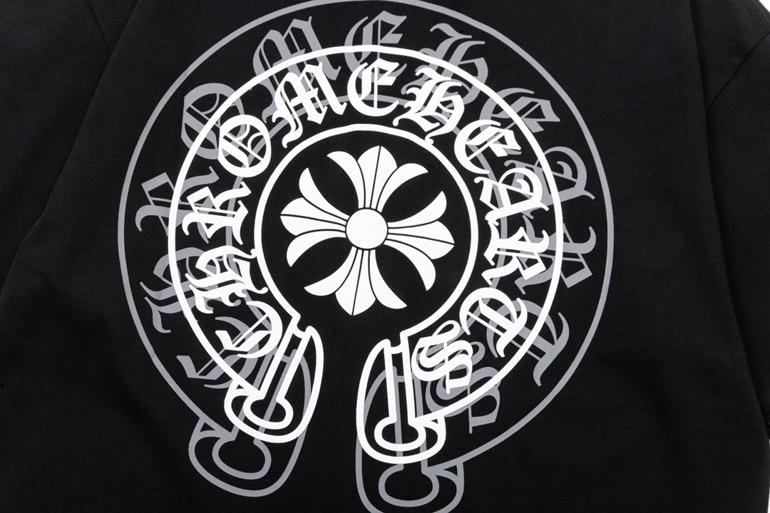 高版本Chrome Hearts 克罗心重影马蹄印花短袖