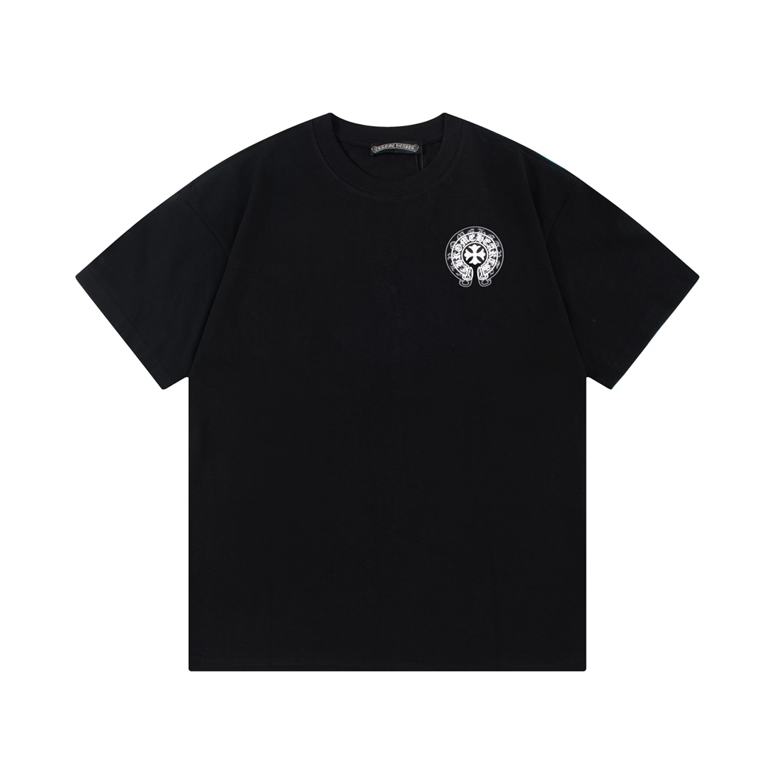 高版本Chrome Hearts 克罗心重影马蹄印花短袖