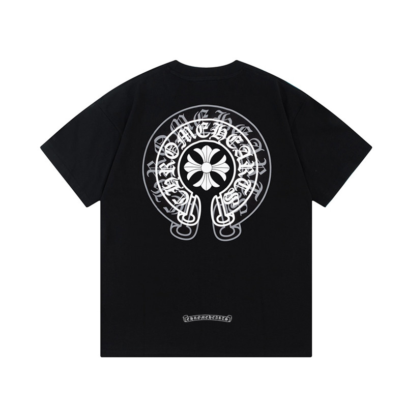 高版本Chrome Hearts 克罗心重影马蹄印花短袖