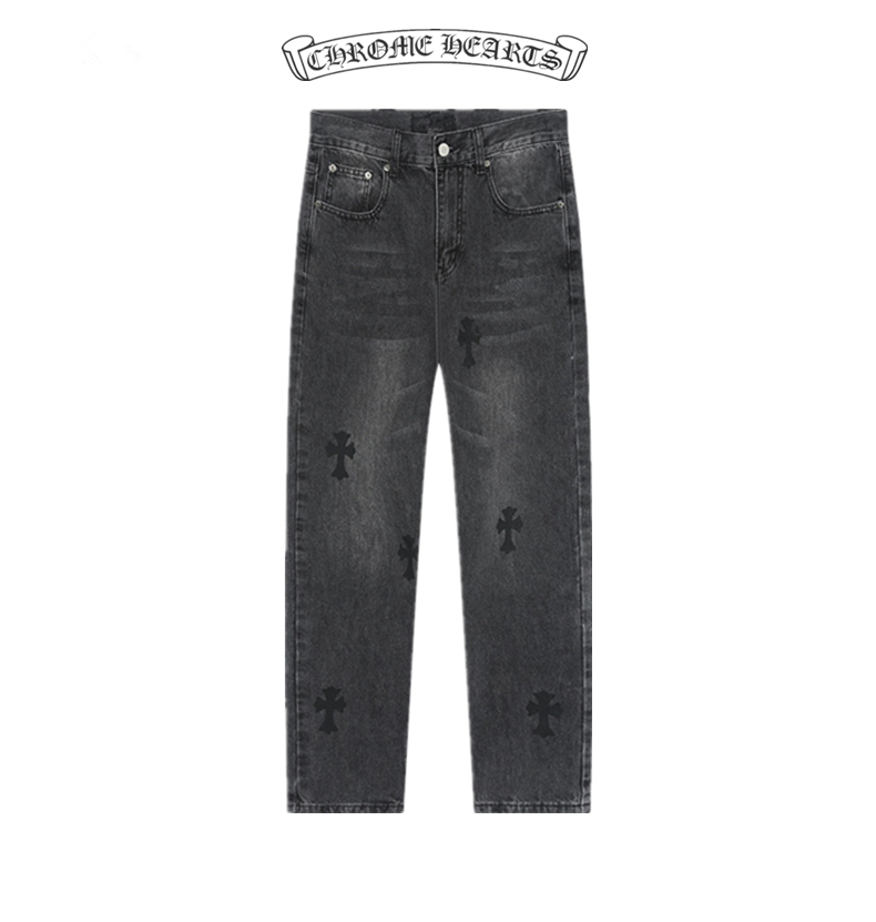 高版本Chrome Hearts 克罗心 十字水洗牛仔裤