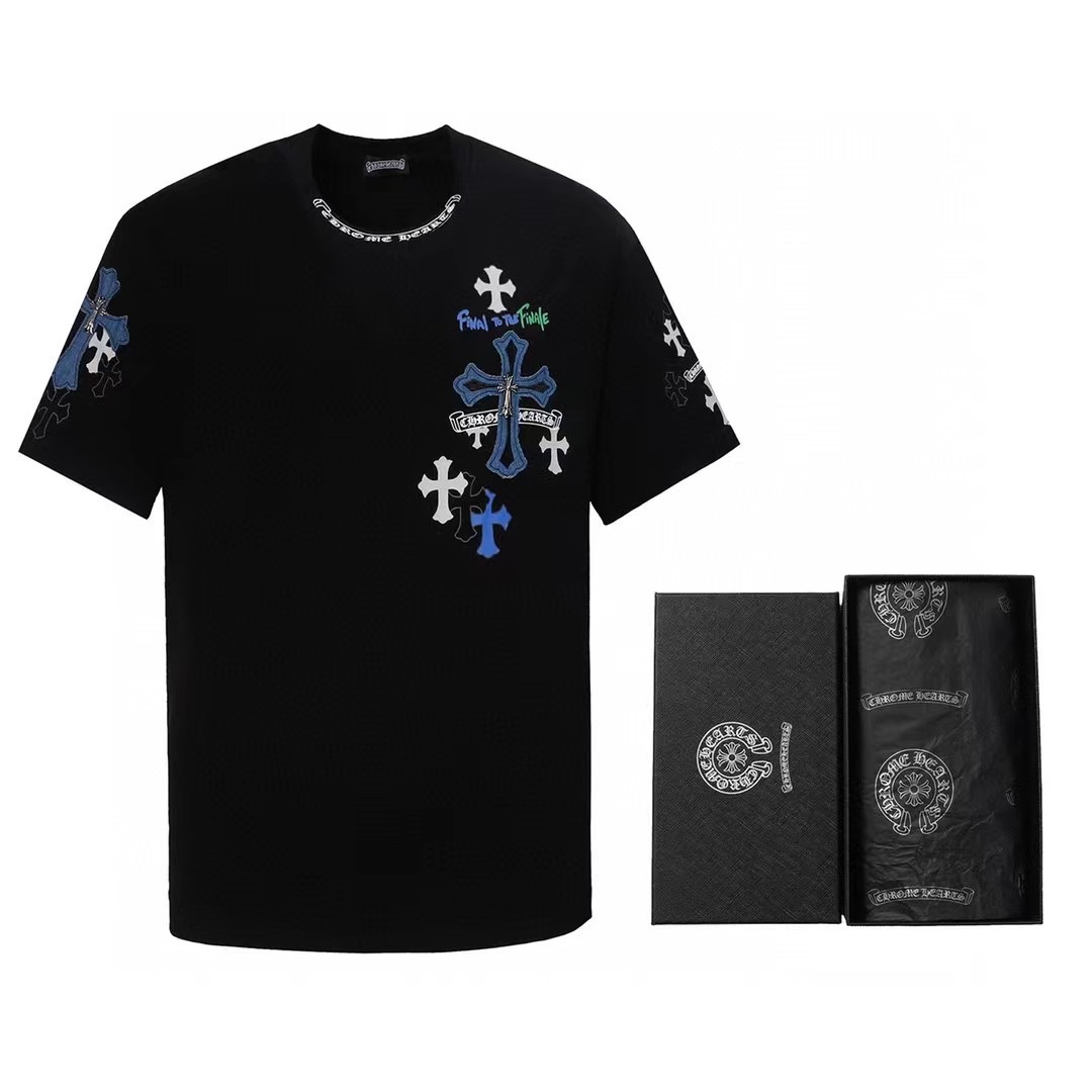 高版本Chrome Hearts克罗心 贴布+金属十字架短袖