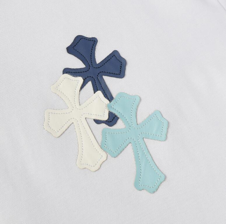 高版本Chrome Hearts克罗心 贴皮十字刺绣串标短袖