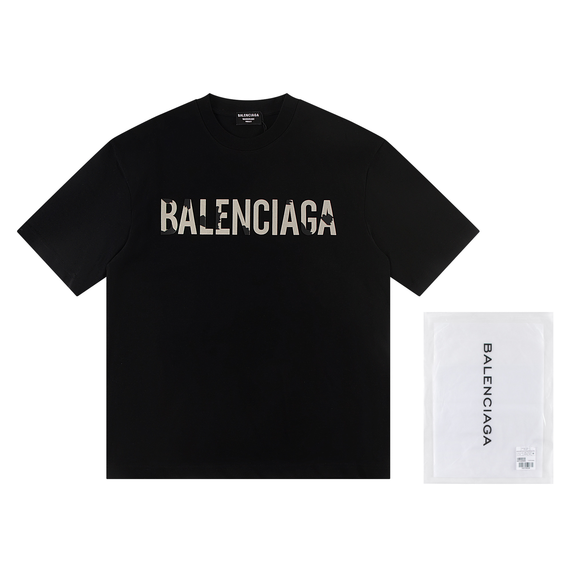 高版本BALENCIGA巴黎世家 植绒字母印花短袖