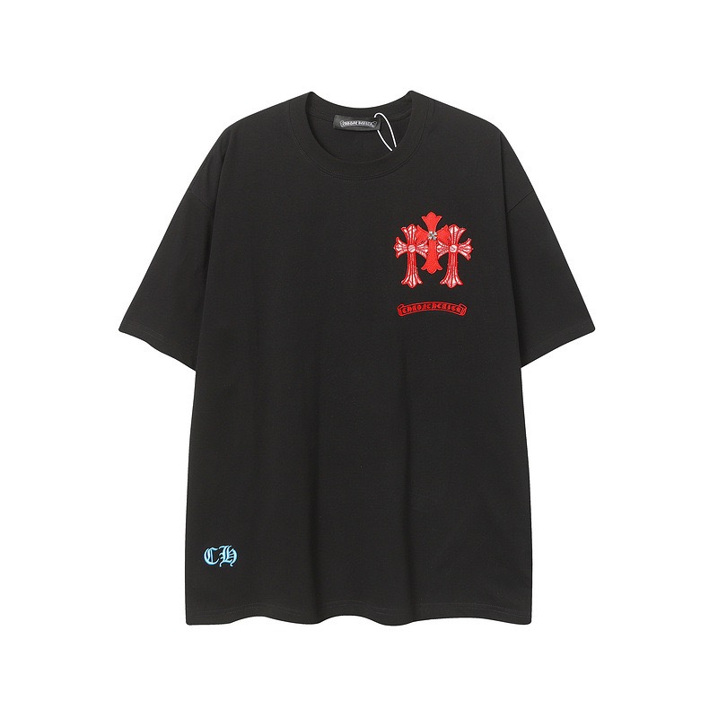 高版本Chrome Hearts克罗心 贴布刺绣马蹄十字短袖