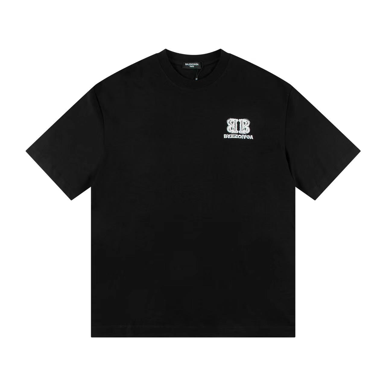 高版本BALENCIAGA/巴黎世家 反字母刺绣短袖T恤
