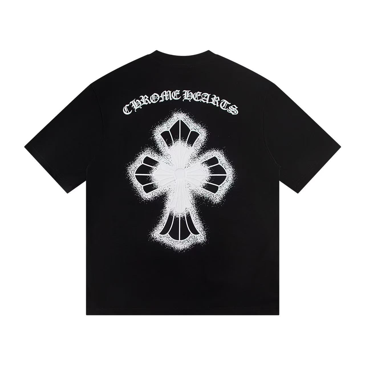 高版本Chrome Hearts克罗心 喷墨印花刺绣梵文十字短袖