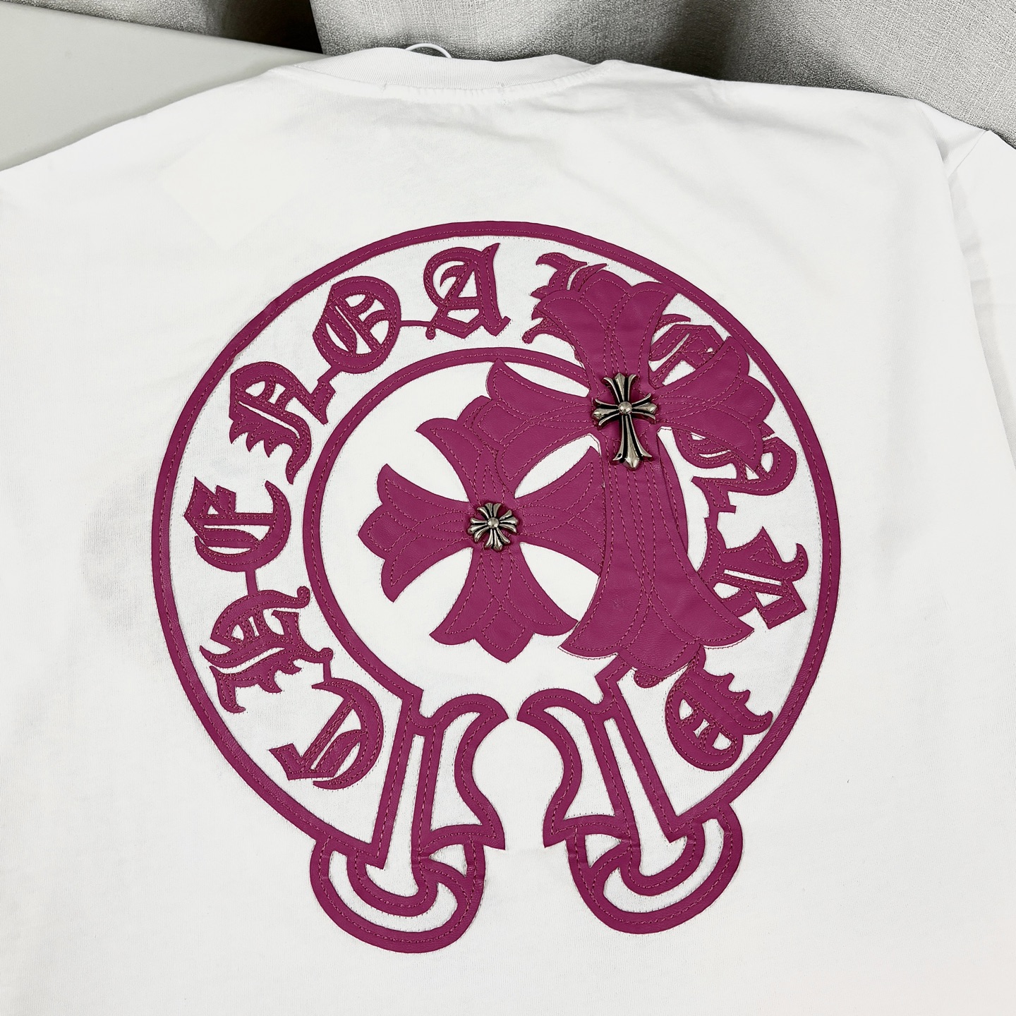 高版本Chrome Hearts克罗心 皮标马蹄十字短袖