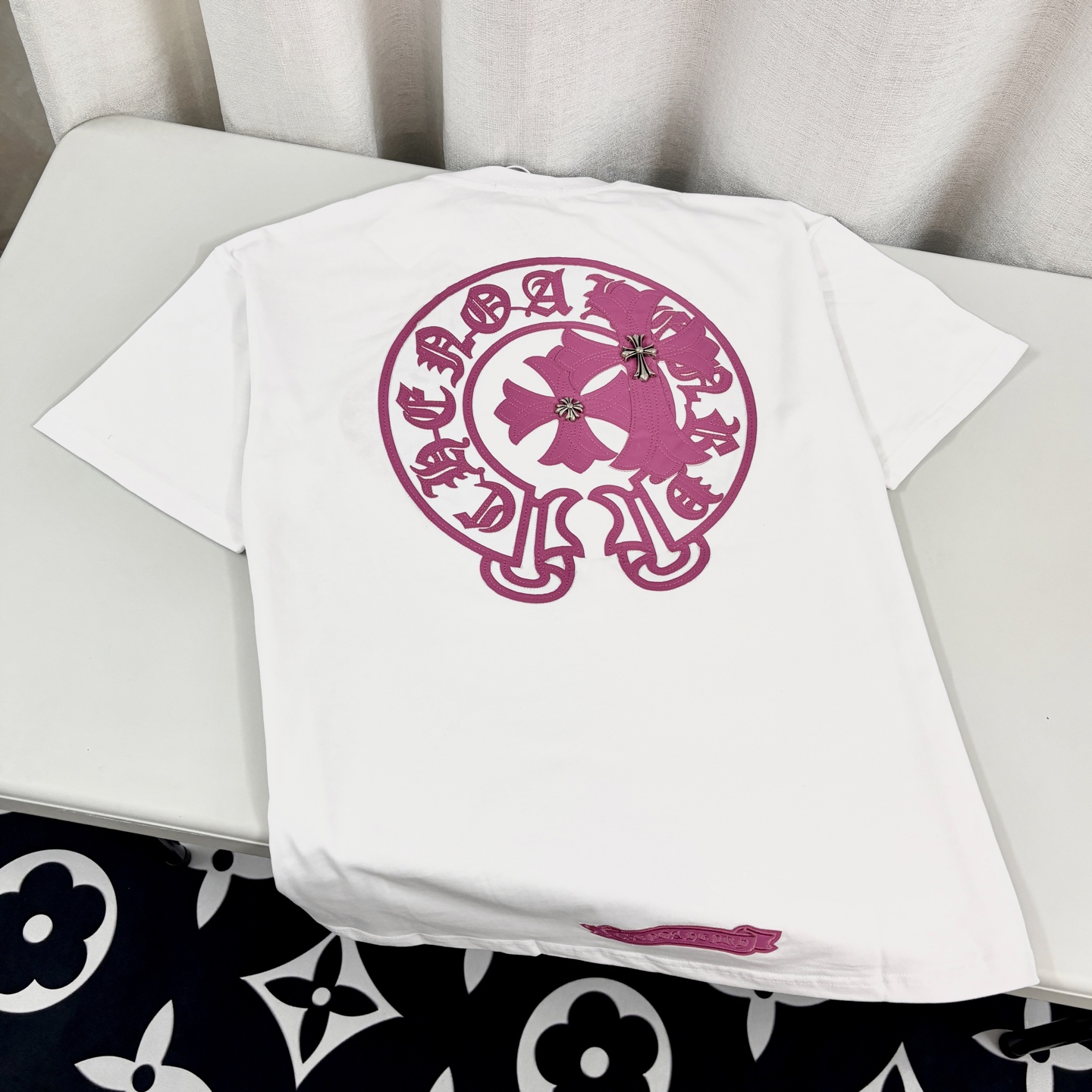 高版本Chrome Hearts克罗心 皮标马蹄十字短袖