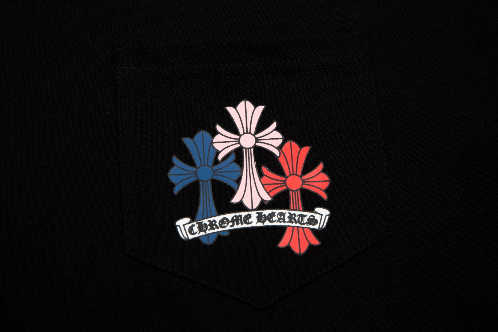 高版本Chrome Hearts 克罗心多彩重叠十字印花短袖