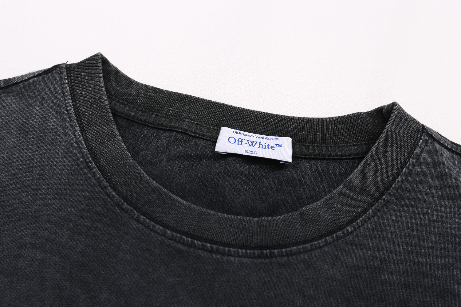 高版本OFF-WHITE 宗教圣母油画箭头印花水洗做旧短袖