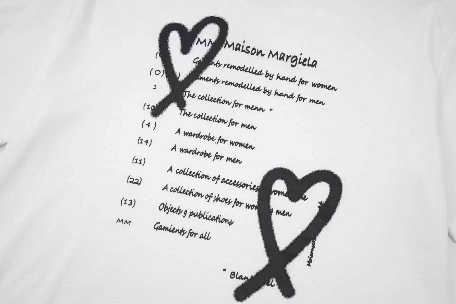 高版本MaisonMargiela/马吉拉 爱心字母短袖男女同款