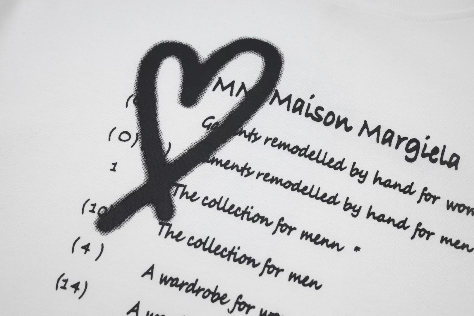 高版本MaisonMargiela/马吉拉 爱心字母短袖男女同款