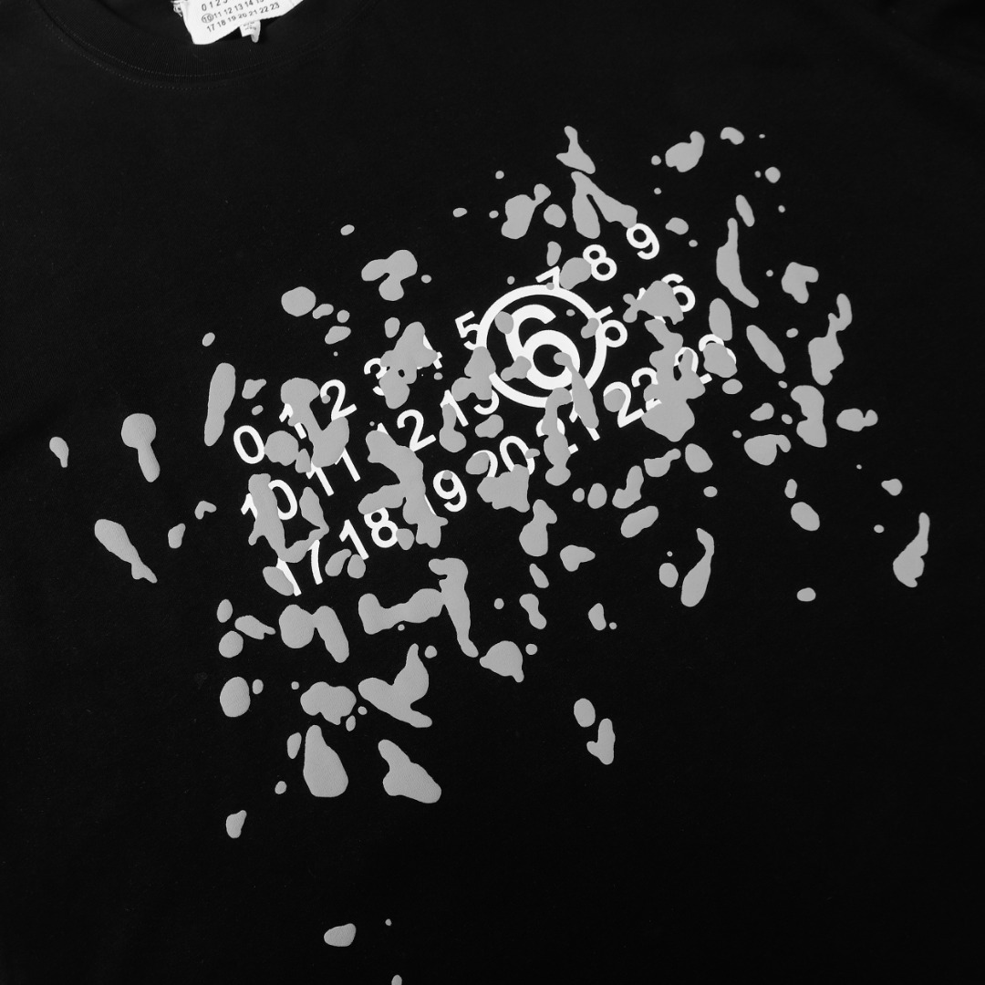 高版本MaisonMargiela/马吉拉 MM6发泡数字印花短袖