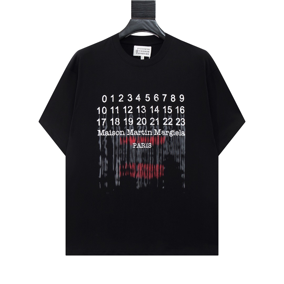 高版本MaisonMargiela/马吉拉 重影数字印花短袖