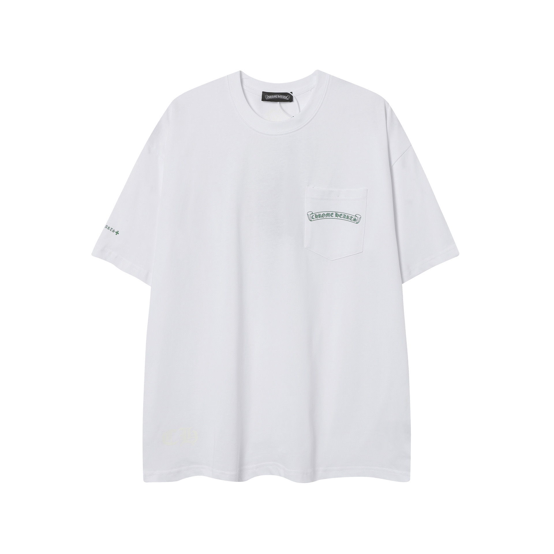 高版本Chrome Hearts 克罗心荧光绿重叠十字印花短袖