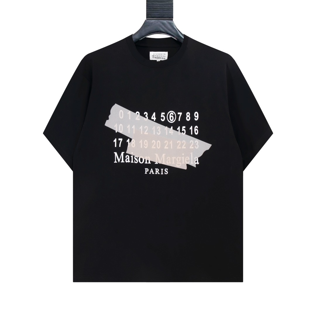 高版本MaisonMargiela/马吉拉 数字胶带印花短袖