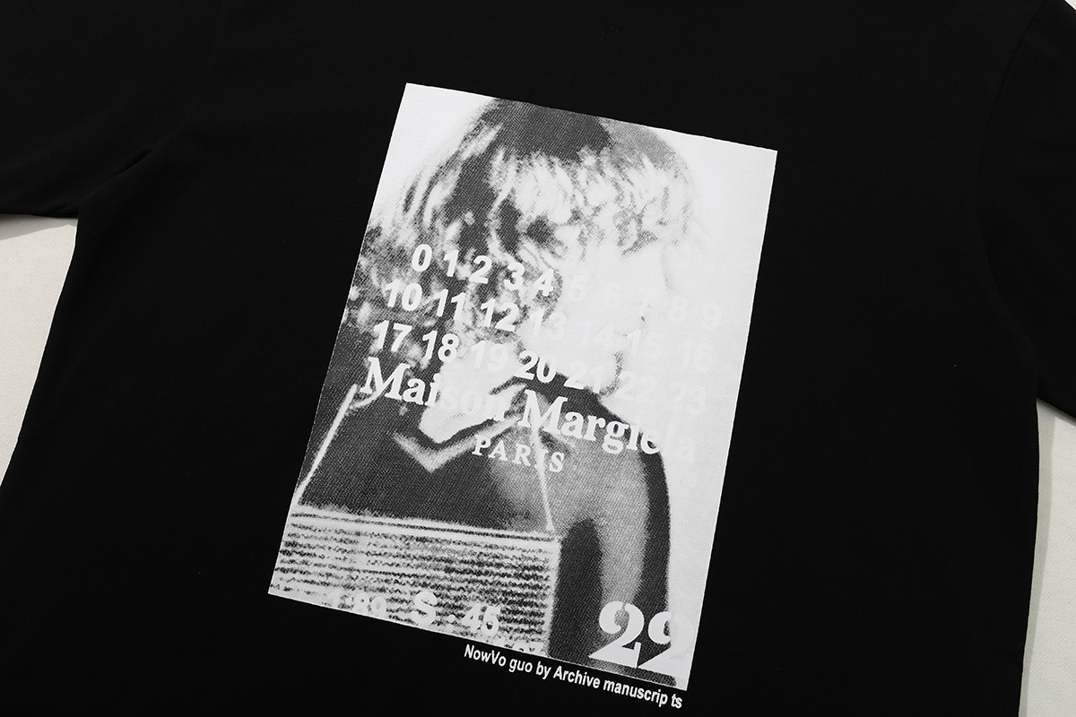 高版本MaisonMargiela/马吉拉 NEW vogeu人像数字印花短袖