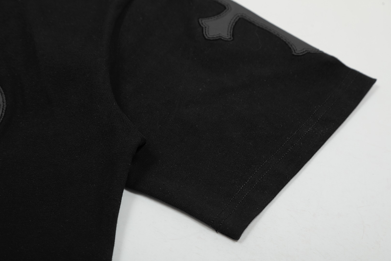 高版本Chrome Hearts克罗心 刺绣皮标马蹄十字短袖