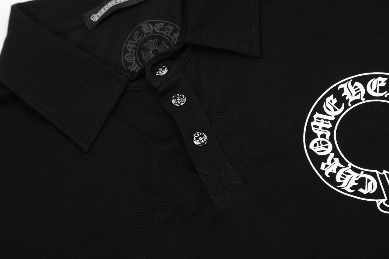高版本Chrome Hearts克罗心 马蹄印花polo衫-Chinese UA Cheap High Quatity Brand Clothes Bags handbags Sneakers wholesale wholesaler seller from China Factory suppliers Fashion Clothing Shoes best Quality Beautiful Price 高版本Chrome Hearts克罗心 马蹄印花polo衫