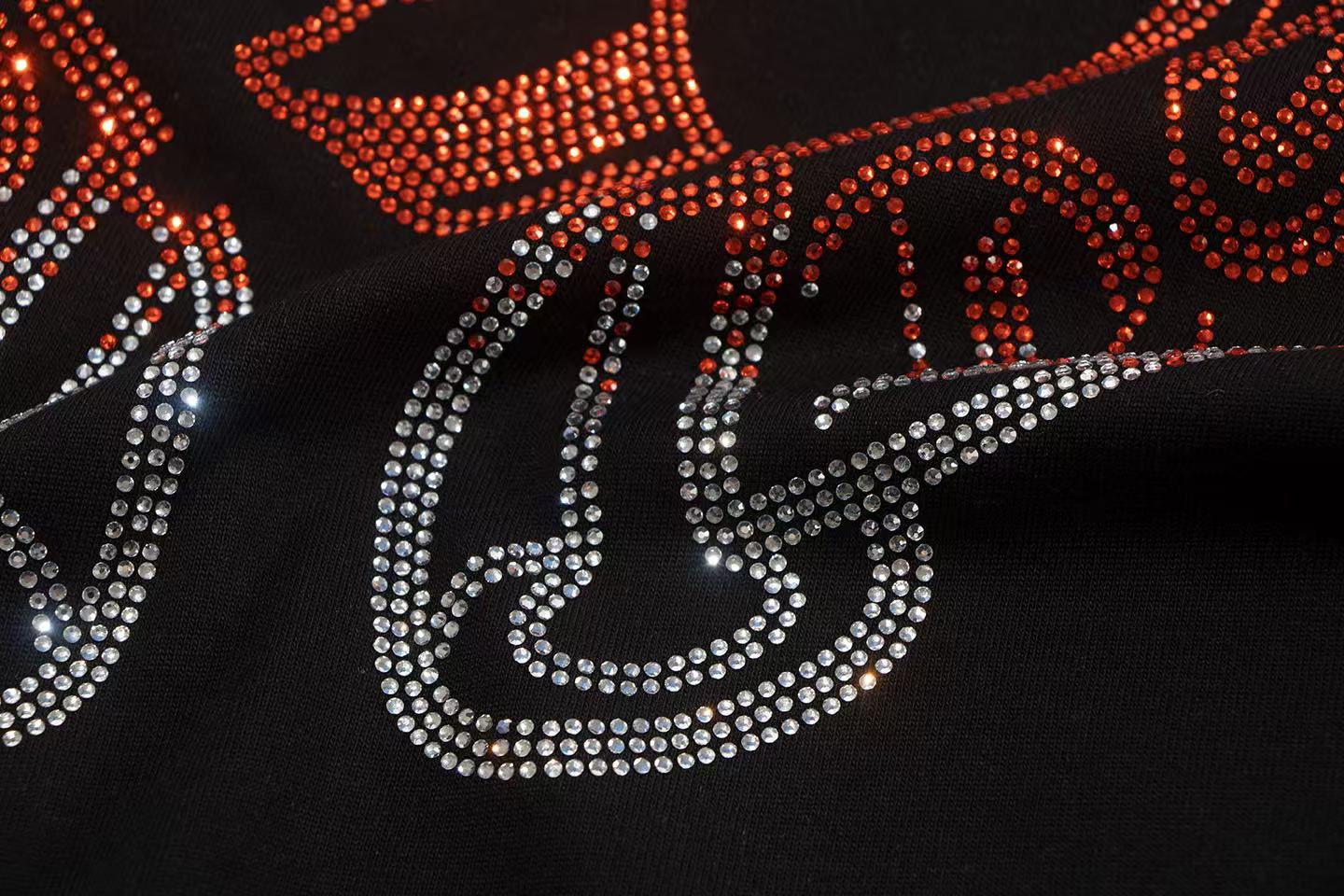 高版本Chrome Hearts克罗心 渐变色马蹄烫钻短袖