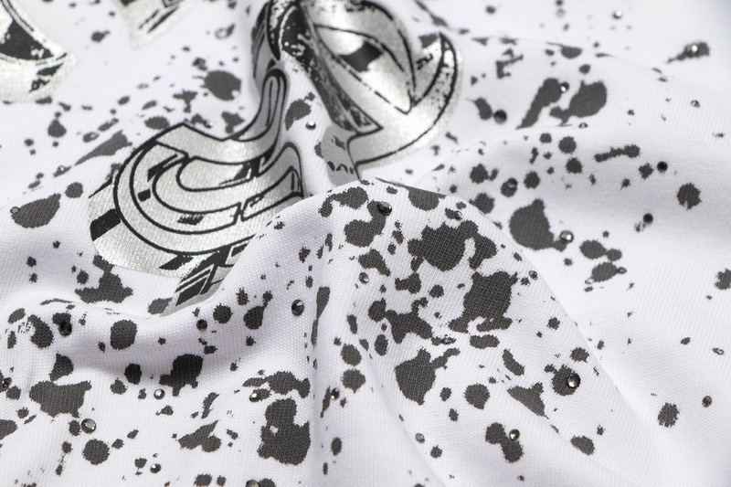 高版本Chrome Hearts克罗心 梵文泼墨满天星镶钻短袖