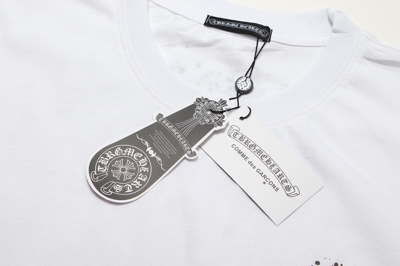 高版本Chrome Hearts克罗心 梵文泼墨满天星镶钻短袖