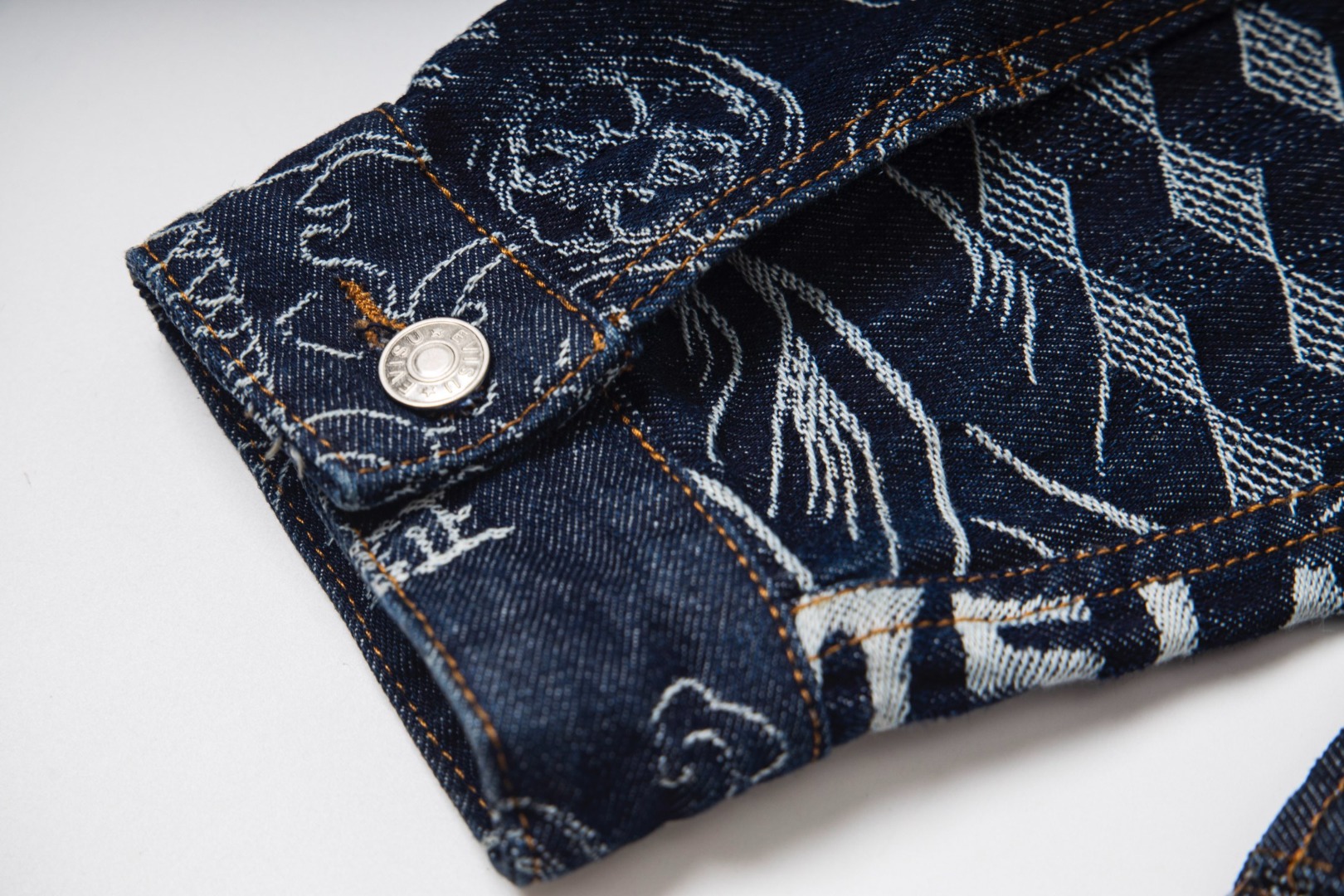 高版本EVISU福神 满印提花刺绣锦鲤龙纹牛仔外套