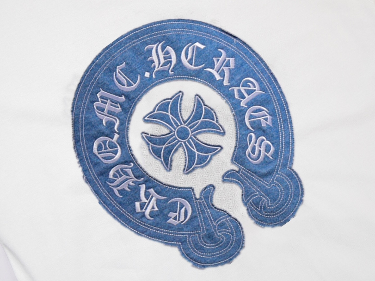 高版本Chrome Hearts克罗心 牛仔马蹄贴布刺绣短袖