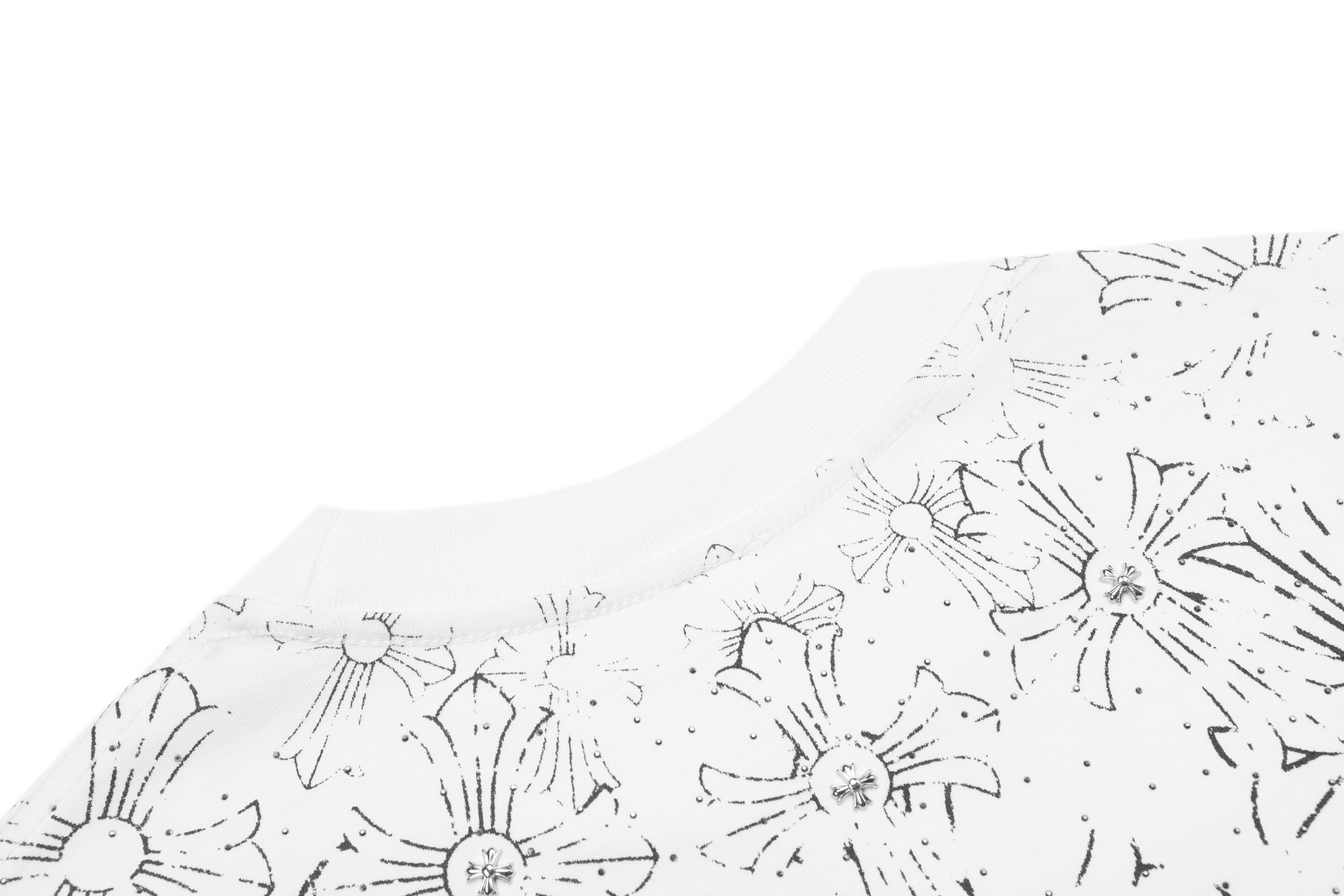 高版本Chrome Hearts克罗心 烫钻满天星十字短袖