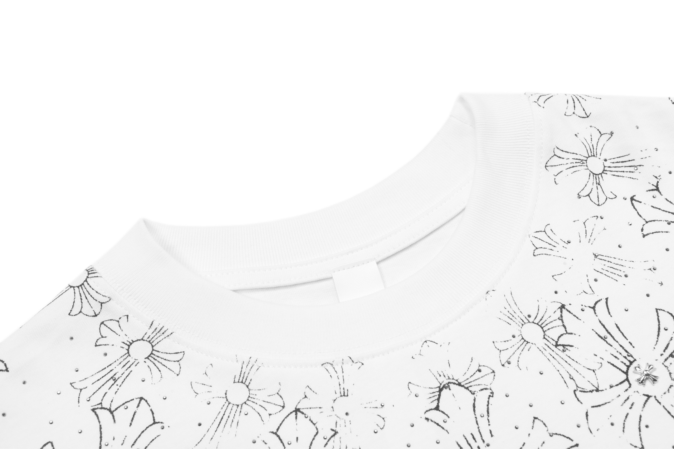 高版本Chrome Hearts克罗心 烫钻满天星十字短袖