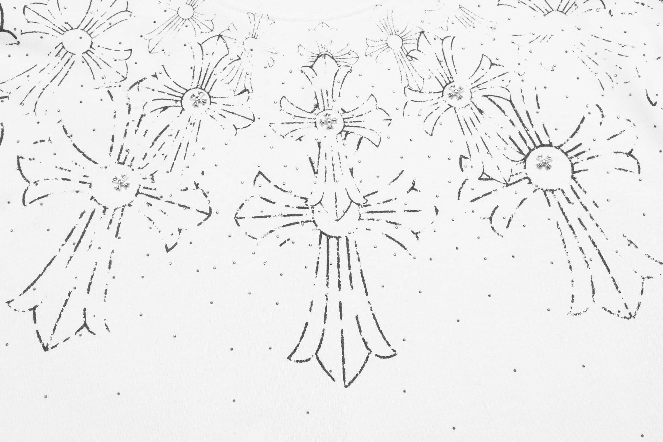 高版本Chrome Hearts克罗心 烫钻满天星十字短袖