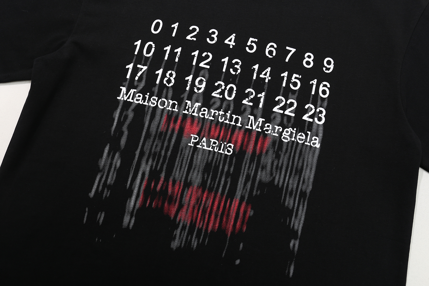 高版本MaisonMargiela/马吉拉 重影数字印花短袖