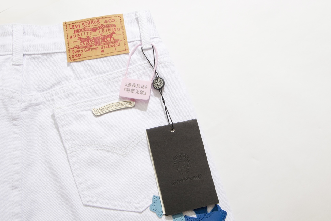 高版本Chrome Hearts克罗心 迈阿密限定蓝皮标十字牛仔裤