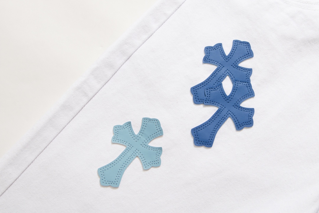 高版本Chrome Hearts克罗心 迈阿密限定蓝皮标十字牛仔裤