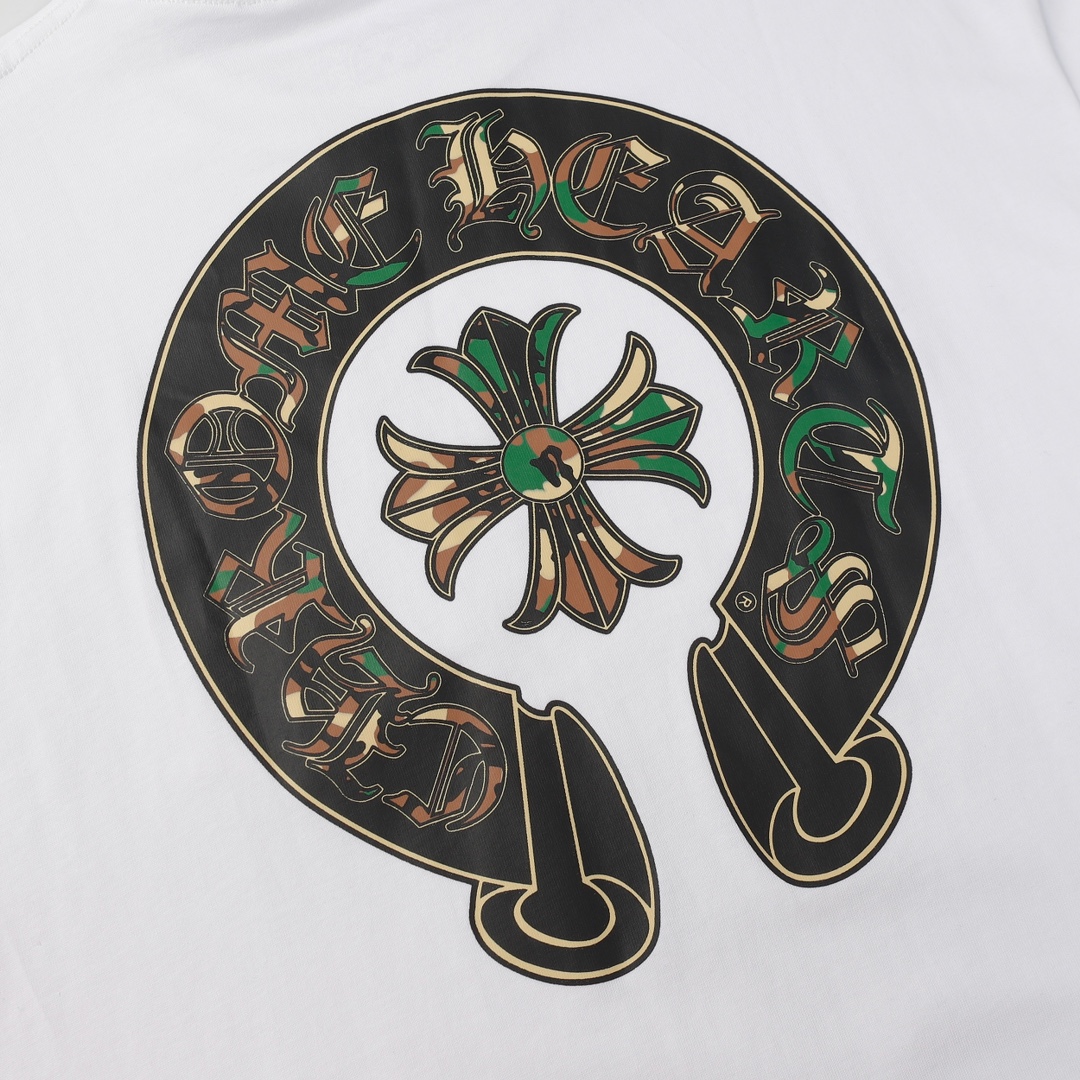 高版本Chrome Hearts 克罗心 迷彩马蹄印花短袖
