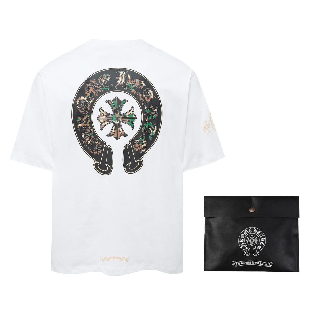 高版本Chrome Hearts 克罗心 迷彩马蹄印花短袖
