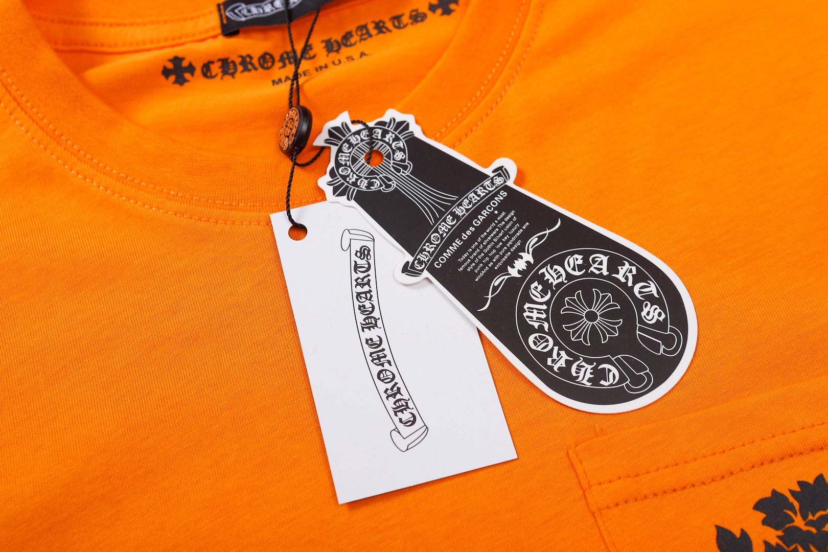 高版本Chrome Hearts克罗心 橙色宝剑印花短袖