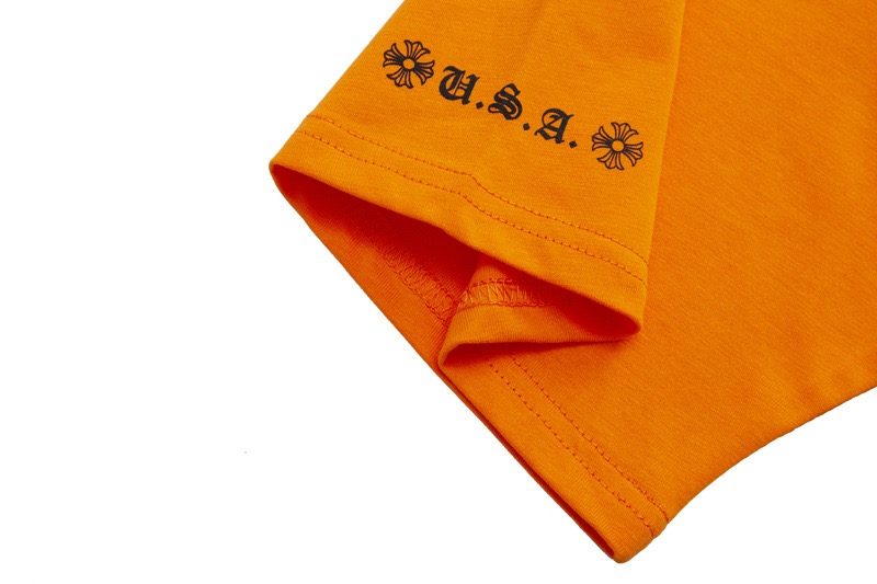 高版本Chrome Hearts克罗心 橙色宝剑印花短袖