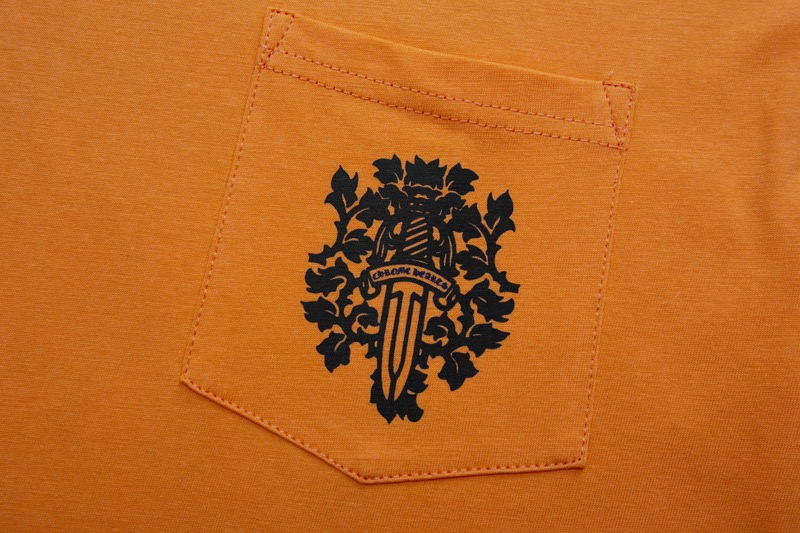 高版本Chrome Hearts克罗心 橙色宝剑印花短袖