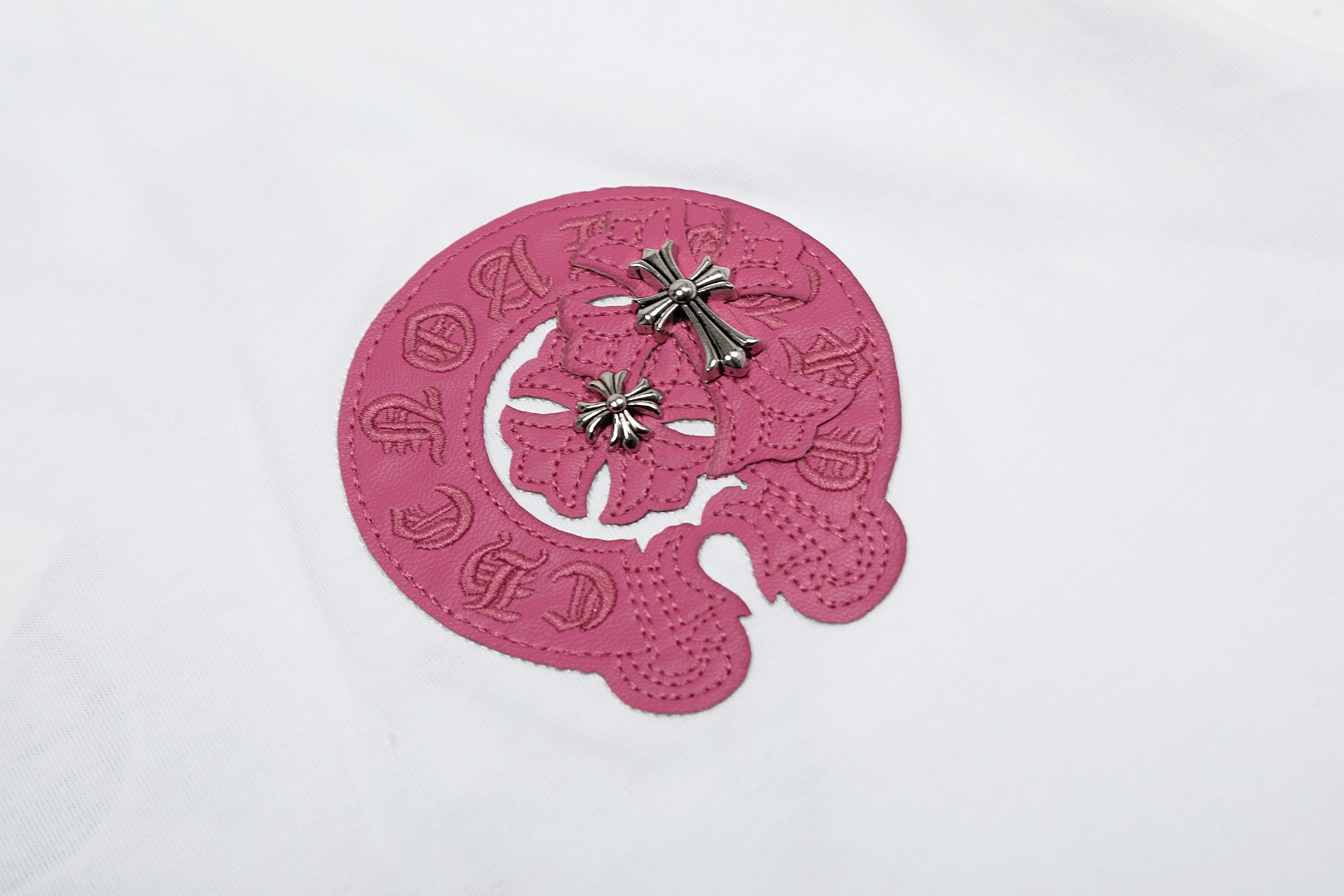 高版本Chrome Hearts克罗心 皮标马蹄十字短袖