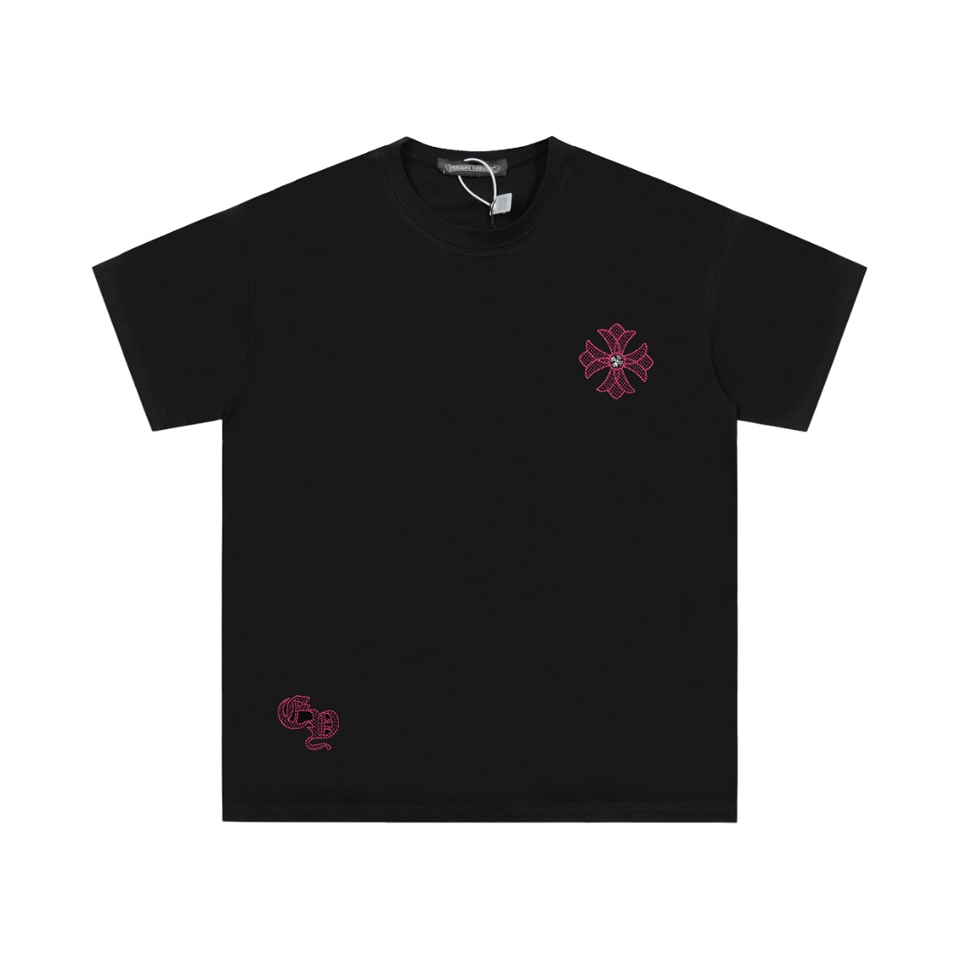 高版本Chrome Hearts克罗心 网格刺绣刺绣短袖-Chinese UA Cheap High Quatity Brand Clothes Bags handbags Sneakers wholesale wholesaler seller from China Factory suppliers Fashion Clothing Shoes best Quality Beautiful Price 高版本Chrome Hearts克罗心 网格刺绣刺绣短袖