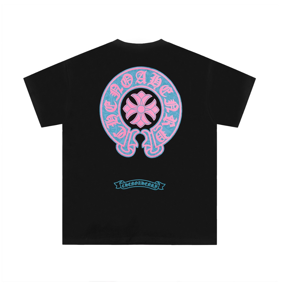 高版本Chrome Hearts克罗心 重影马蹄十字印花短袖