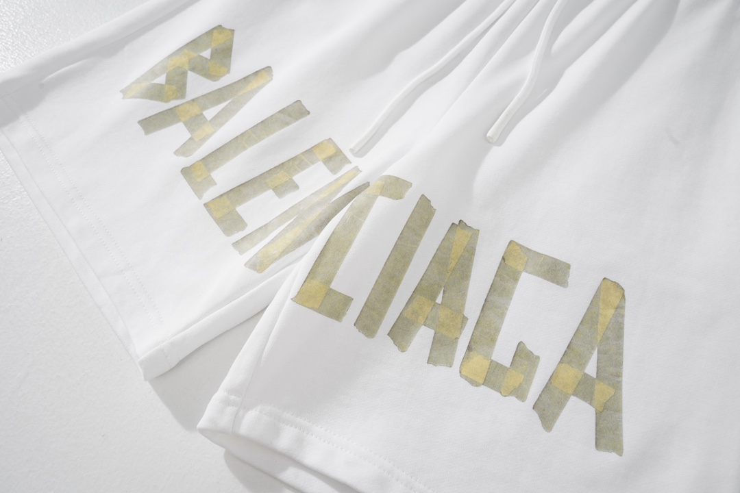 高版本BALENCIGA巴黎世家 胶带字母印花短裤