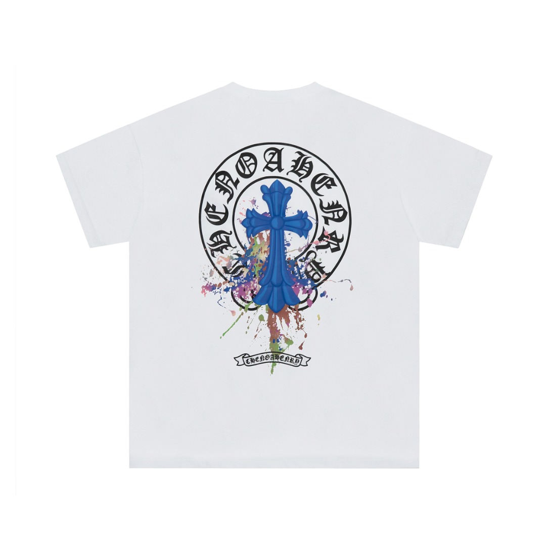 高版本Chrome Hearts克罗心 涂鸦马蹄十字印花短袖