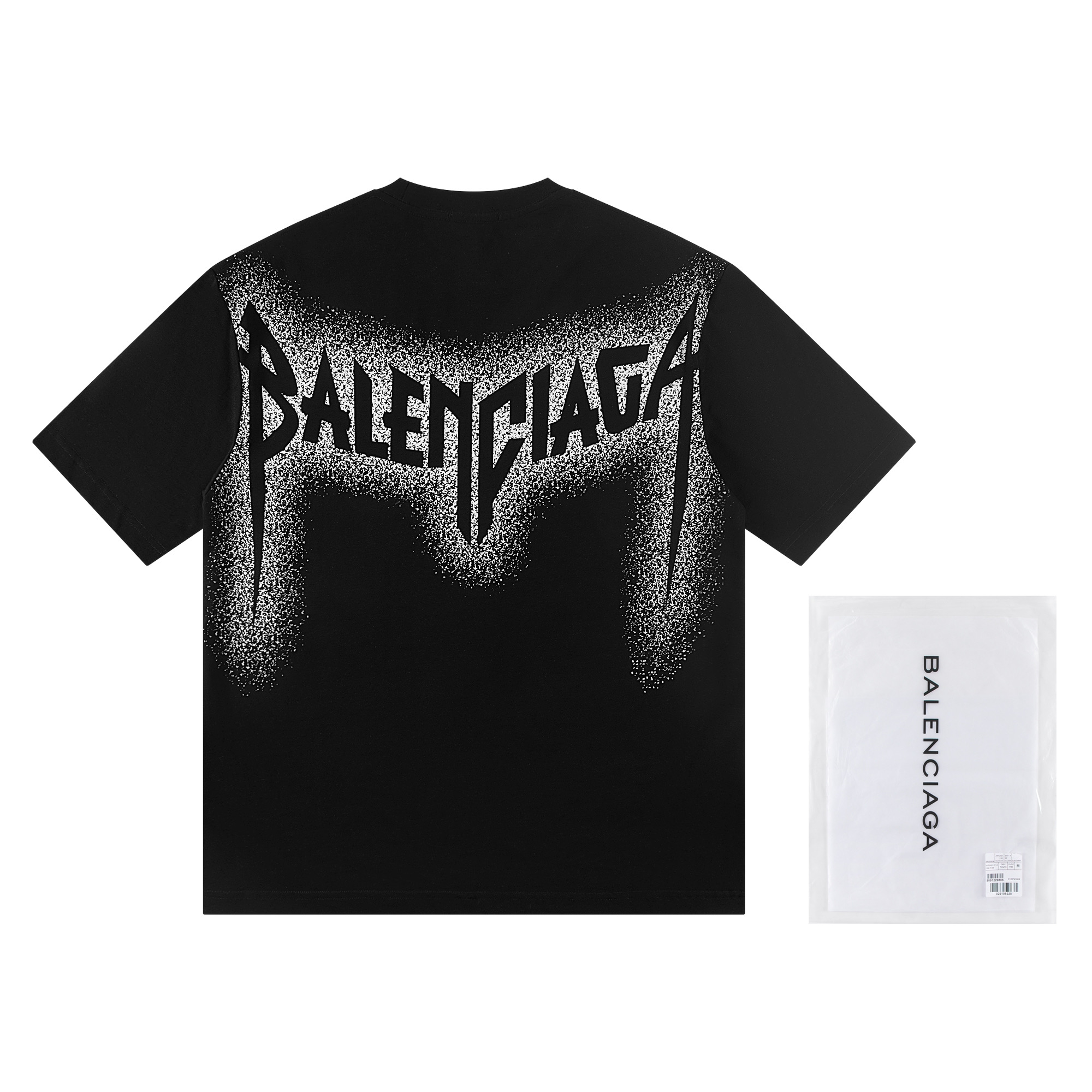 高版本BALENCIAGA/巴黎世家 喷墨字母印花短袖T恤