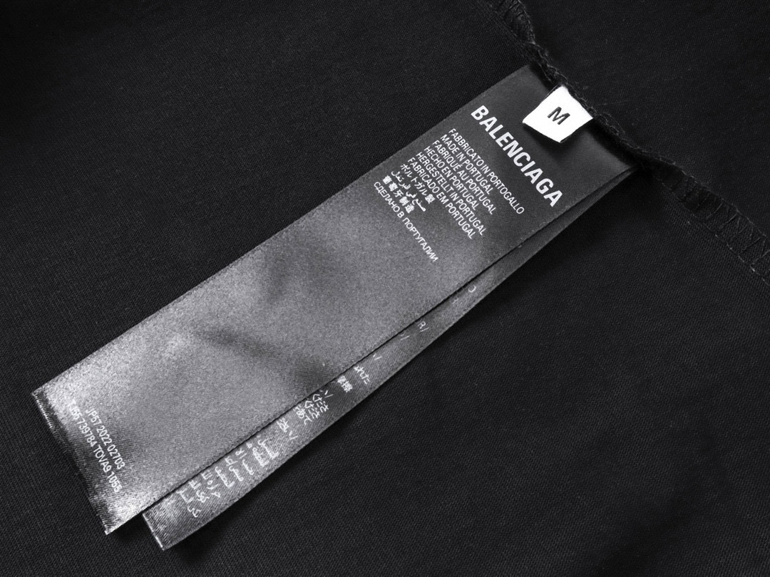高版本BALENCIAGA/巴黎世家 25ss龟裂字母印花短袖T恤