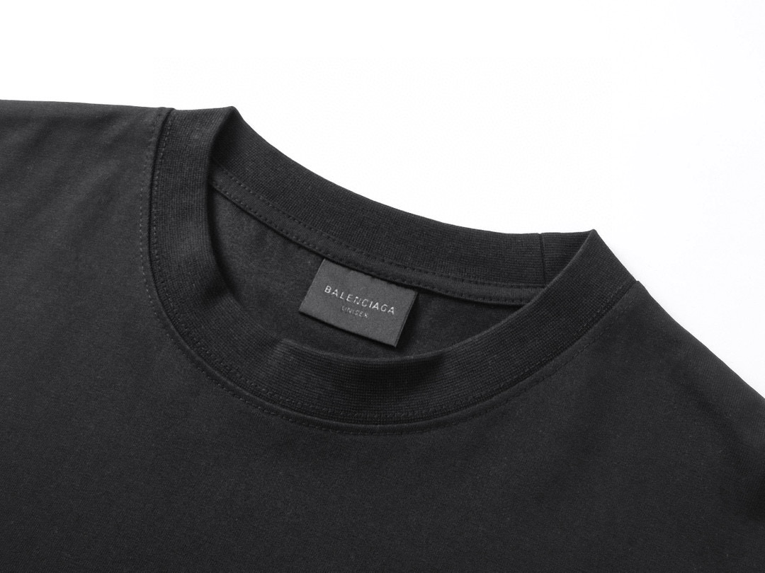 高版本BALENCIAGA/巴黎世家 25ss龟裂字母印花短袖T恤